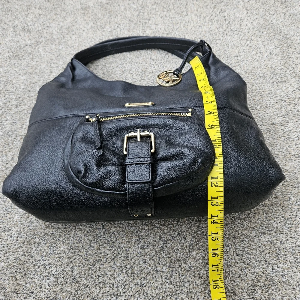 Michael Kors Austin Large Black Hobo Shoulder Bag Purse Full-Grain Leather